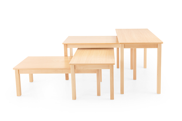 Massive robuste Echtholz Rechtecktische Tische Massivholz für Kindergarten Kita soziale Einrichtungen Kirchen (2)