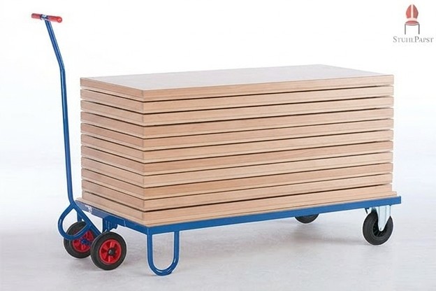 Deichselwagen mit 10 X-ra Klapptischen