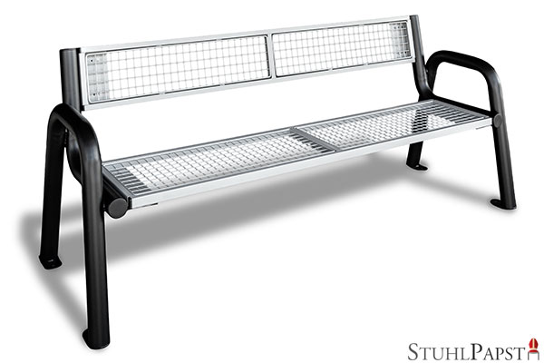 Berlin SPARTAN Grid metallbank, outdoorbank, sitzbank metall, gartenbank metall, parkbank metall, verzinkte bank, wetterfeste bank, robuste sitzbank, moderne metall
