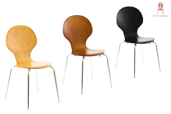 Design Holzschalenstühle in verschiedenen Farben