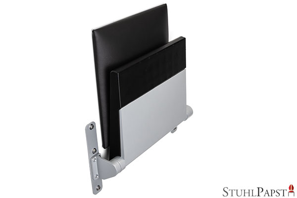 d modularer Wandklappsitz ATTRAKTIV Klappsitz mit separatem Rueckenpolster Wand Klappsitz mit automatischem Selbsteinzug
