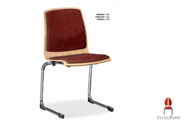 Bonn DeLux bonn delux stuhl freischwinger stuhl holzschale stuhl stuhl mit polster stuhl mit rueckenpolster stuhl mit sitzpolster stuhl mit chromgestell moderner stuhl konferenzstuhl veranstaltungsstuhl