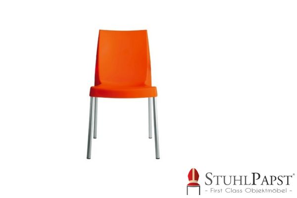 BOUVARD Orange Gewerbestuhl BOUVARD fuer den Innen und Aussenbereich elegantes Design wetterfest stabil und ideal stapelbar fuer platzsparende Lagerung