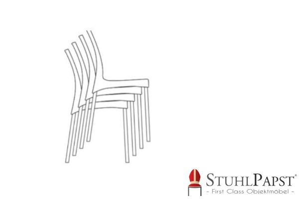 Stapelbarer Outdoorstuhl BOUVARD fuer Gastronomie modernes Design robuste Bauweise und hohe Funktionalitaet fuer professionelle Ansprueche