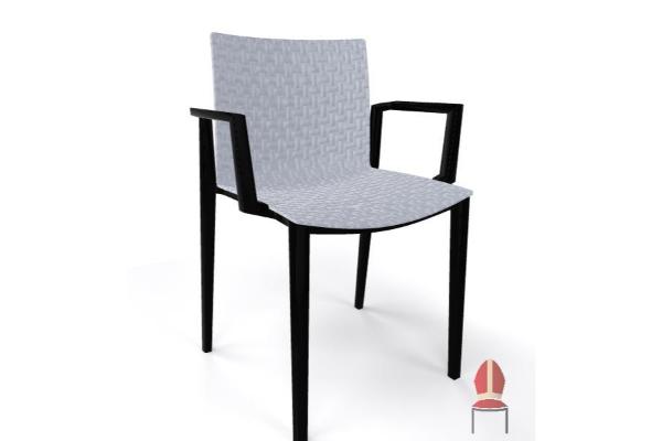 BRILLANT AL schwarz grau , strukturierte stuhlschale, moderne stuhlserie, stapelstuhl objektbereich