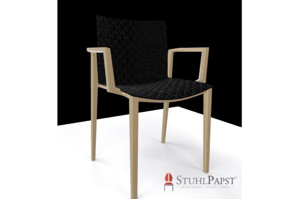 BRILLANT AL schwarz vorne_stuhl fuer catering, stuhl fuer tagungsraeume, stuhl fuer seminare,