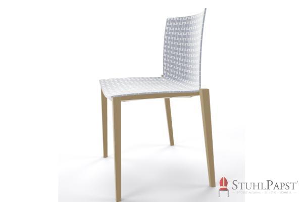 BRILLANT  Bicolor  Gestell Taupe  seite Grau  Weiss 14_00 zweifarbig twin colour stuhlschale strukturierte schale stapelstuhl indoor outdoor business stuhl