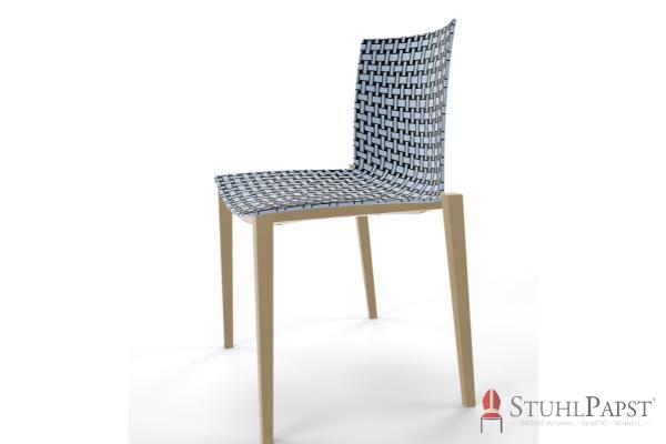 BRILLANT  Bicolor  Gestell Taupe  seite Hellblau Schwarz  98_10   zweifarbig twin colour stuhlschale strukturierte schale stapelstuhl indoor outdoor business stuhl