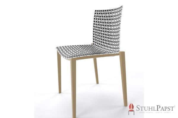BRILLANT  Bicolor  Gestell Taupe  seite Schwarz Weiss  00-_10 zweifarbig twin colour stuhlschale strukturierte schale stapelstuhl indoor outdoor business stuhl