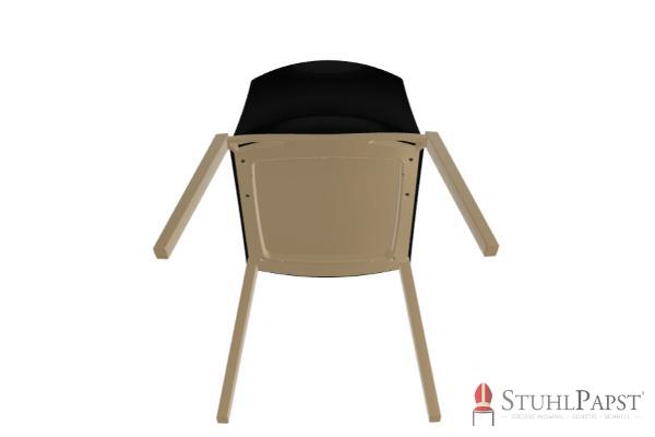 BRILLANT   Bicolor Gestell Taupe  unten Schwarz 10  zweifarbig twin colour stuhlschale strukturierte schale stapelstuhl indoor outdoor business stuhl