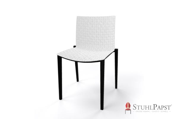 BRILLANT weiß vorne_ergonomischer Stuhl moderner Stuhl langlebiger Stuhl stapelbar