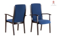 Stuhlsessel mit Armlehnen, gepolstert, aus Massivholz in verschiedenen Farben und Beiztönen