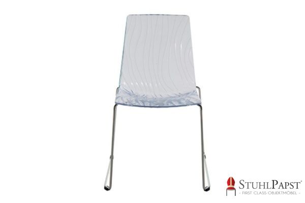 CAL ILI stapelbarer Stuhl fuer Unternehmen mit Anspruch an Design und Funktion Ideal fuer Events und Buero Stapelstuhl mit Wellenoptik fuer Gewerbekunden