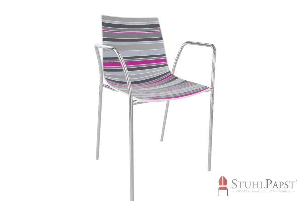 color5 al armlehnstuhl designerstuhl kunststoffstuhl stoffstuhl indoor outdoor designstuhl AL  Gestell Chrom  vorne  Fuchsia _4