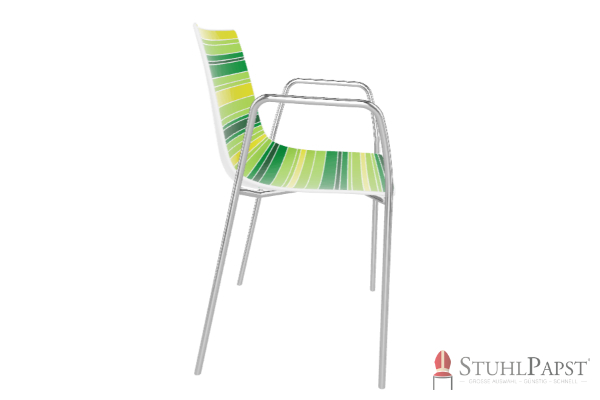 color5 al armlehnstuhl designerstuhl kunststoffstuhl stoffstuhl indoor outdoor designstuhl  Gestell Chrom seite  Grün _6