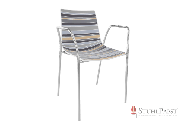 color5 al armlehnstuhl designerstuhl kunststoffstuhl stoffstuhl indoor outdoor designstuhl  Gestell Chrom  vorne Sand _3