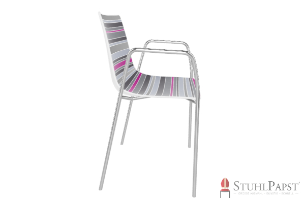 color5 al armlehnstuhl designerstuhl kunststoffstuhl stoffstuhl indoor outdoor designstuhl Gestell Chrom seite  Fuchsia _4