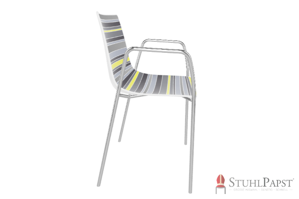 color5 al armlehnstuhl designerstuhl kunststoffstuhl stoffstuhl indoor outdoor designstuhl Gestell Chrom seite Gelb _2
