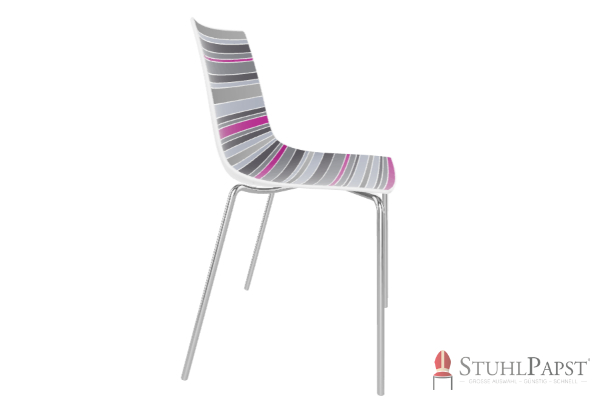 COLOR5 stuhl indoor outdoor designerstuhl designstuhl kunststoffstuhl stoffstuhl farbvielfalt farbenfroher stuhl Gestell Chrom Seite  Fuchsia _4