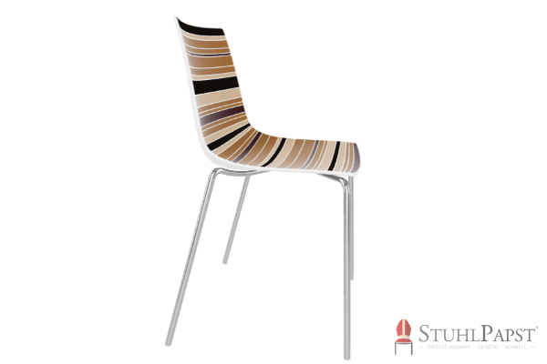COLOR5 stuhl indoor outdoor designerstuhl designstuhl kunststoffstuhl stoffstuhl farbvielfalt farbenfroher stuhl  Gestell Chrom seiter  Braun _5