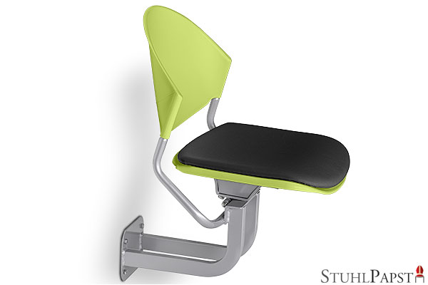 DEL-PHIN_SI_737-Apfelgrün wandsitz klappbar stabil und sicher einfacher montage wandsitz klappbar zur wandmontage klappbarer wandsitz mit schraubsystem wandsitz klappbar platzsparende loesung kl