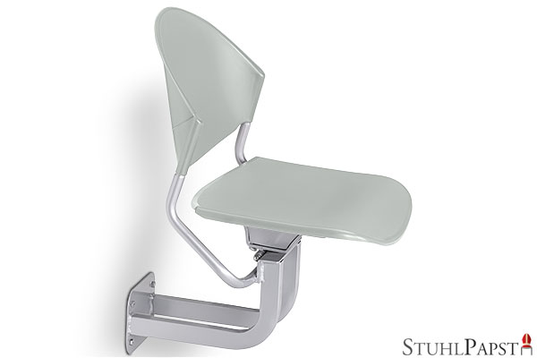 DELPHIN_738-Hellgrau wandsitz garderobe klappstuhl wand wand klappstuhl wandstuhl platzsparend klappbarer wandhocker