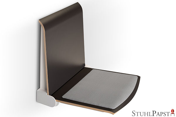 FLEXI_SI_weiß_anthrazit wandsitz klappbar platzsparende loesung klappbarer wandsitz fuer kleine flure wandsitz klappbar fuer schmale dielen
