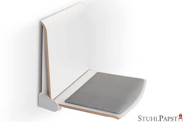 FLEXI_SI_weiß_weißklappbarer wandsitz fuer kleine wohnungen wandsitz klappbar fuer schmale flure platzsparender wandsitz flur