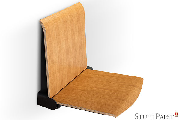 FLEXI_graphit_Eiche  klappbarer wandsitz mit klappbarer wandsitz fuer schulen  wandsitz klappbar fuer fluchtwege  klappbarer wandsitz fuer senioren