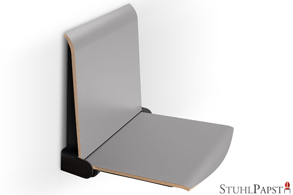 FLEXI_graphit_grau  einfacher montage  wandsitz klappbar zur wandmontage  klappbarer wandsitz mit schraubsystem  wandsitz klappbar platzsparende loesung