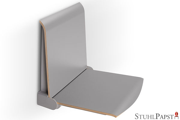 FLEXI_grau_grau  wandsitz ergonomische sitzflaeche wandsitz klappbar rueckenfreundlich  klappbarer wandsitz mit komfortabler sitzhoehe