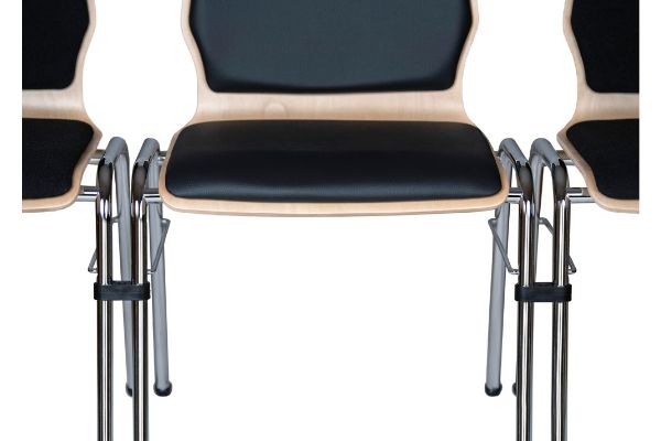 Stuhlreihenverbinder stapelbare Holz Seminarstühle Konferenzstühle Besucherstühle Schalenstühle Holzschalenstühle Objektstühle
