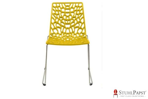 GRODE fuer veranstaltungen stuhl mit stahlgestell chromgestell porta stuhl stuhl mit kufen kufengestell stuhl stuhl mit stil moderner wartezimmerstuhl gelb