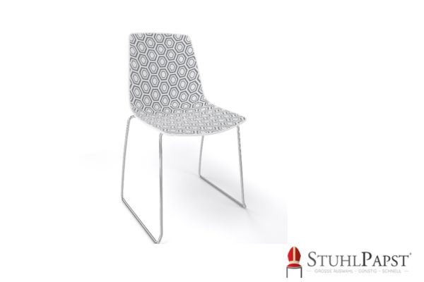 HEXAGAN KU chrome grau vorne hexagon ku stuhl designstuhl hexagon moderner kunststoffstuhl