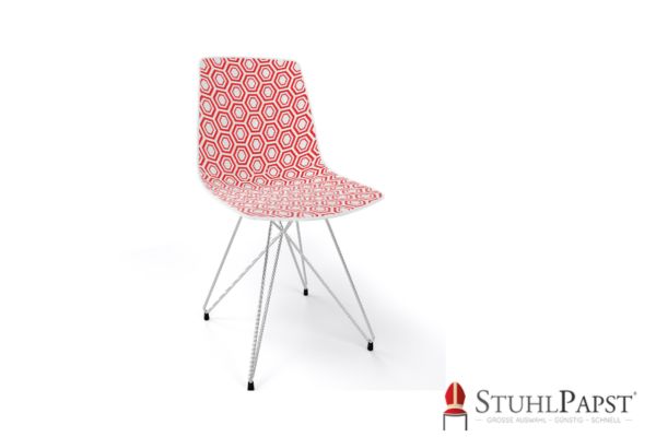 HEXAGAN X chrome rot vorne chromgestell stuhl, epoxid beschichtet