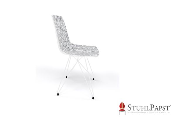 HEXAGAN X weiss seitlich grau asthetik, robuster stuhl, vielseitiger stuhl