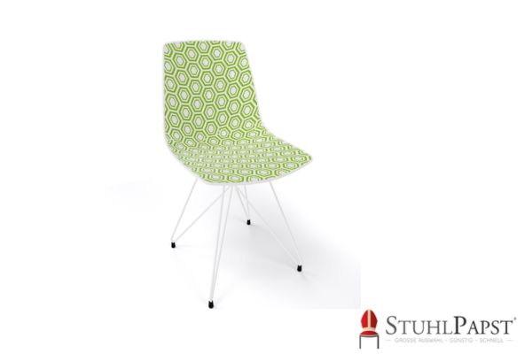 HEXAGAN X weiss vorne gruen essbereich, ergonomischer stuhl, bequemer stuhl, leichter stuhl