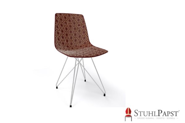 HEXAGAN X chrome beige braun vorne designstuhl, designer chair, gaber chair, technopolymer chair