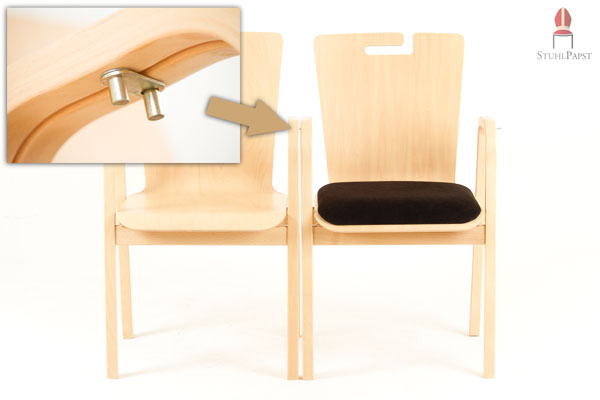 Steckverbinder für engen Verbund von Stühlen