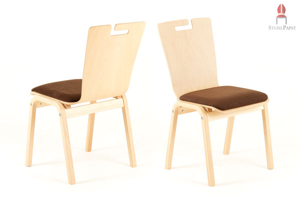 Design Holzstühle mit Komfort Sitzpolster