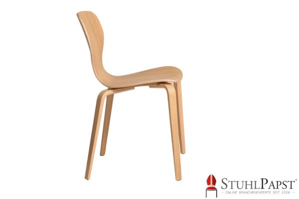JUPITER Holzstuhl Schalenstuhl mit Polster Polsterstuhl Holz Ergonomischer Holzstuhl Stuhl mit Sitzpolster Holzschale Stuhl Holzschalen Stuhl Design Polster Stuhl