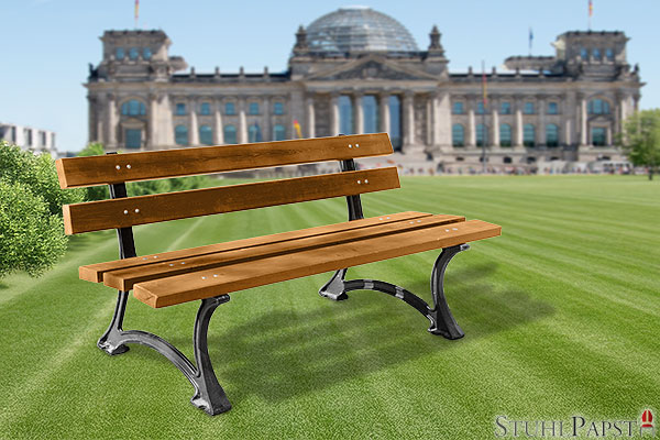 LUZIUS Berlin , klassische Bank, universelles Design, komfortable Bank, stabile Konstruktion, Serienmoebel, abgestimmtes Stadtmobel, Fahrradstaender Serie, Abfallbehaelter Serie,