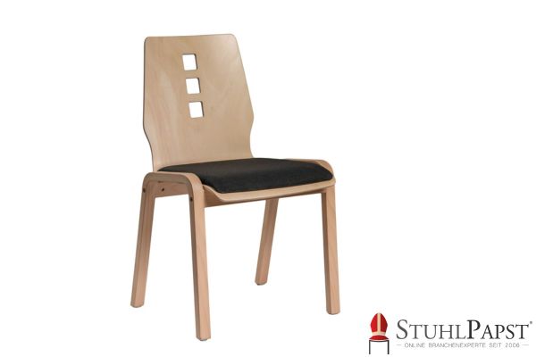 MARS Ergonomischer Schalenstuhl Sitzpolster mit Sonderform Schalenstuhl fuer modernes Design Holzstuhl mit besonderen Ausfraesungen Designer Stuhl Holz Jysk