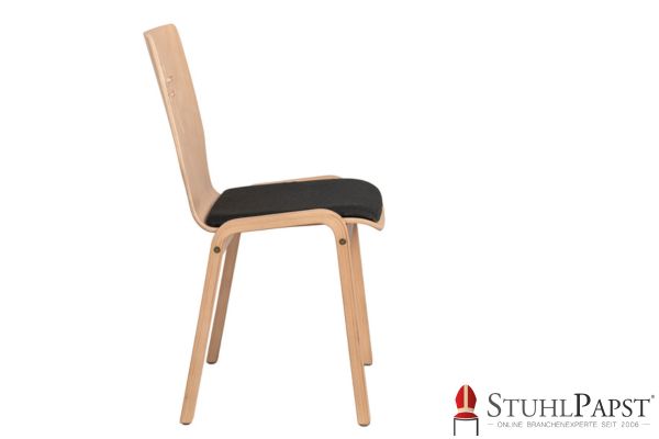 MARS Holzstuehle Sonderform Holzschalenstuehle mit Polster Designerstuhl Holz Holzstuhl mit einzigartiger Form Stuhl Holz mit Ausfraesung Polsterstuehle xxl Lutz