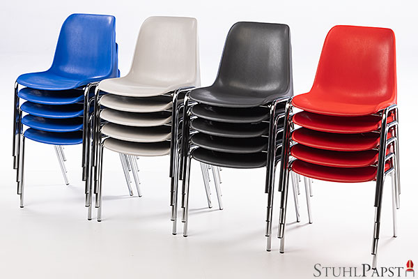 Günstige preiswerte billige Kunststoffschalen Stühle Kunststoff Schalenstühle aus Kunststoff Plastik sofort lieferbar anthrazit