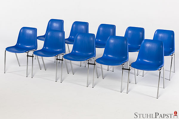 sofort lieferbar günstiger preiswerter billiger Kunststoffschalenstuhl Kunststoff Schalenstuhl aus Kunststoff Plastik blau