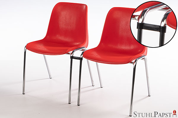Günstige preiswerte billige Kunststoffschalen Stühle Kunststoff Schalenstühle aus Kunststoff Plastik sofort lieferbar rot