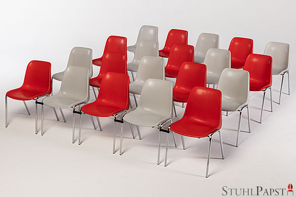 günstige preiswerte billige Plastikstühle Plastik stapelbare Stapelstühle Stühle aus Plastik stapelbar sofort lieferbar rot und grau