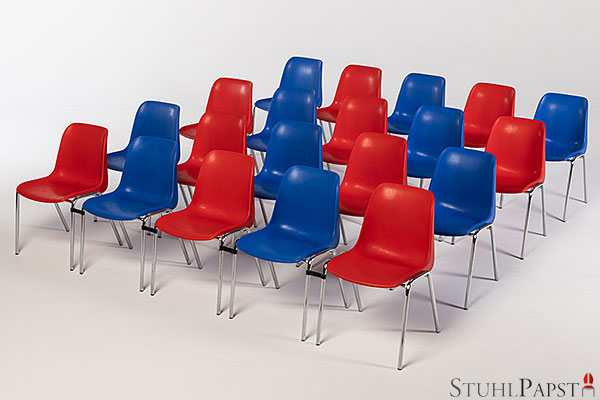 Hoch stapelbare rote Kunststoff Plastik Reihen Hallen Saal Stapel Seminar Konferenz Büro Stuhl Stühle Stapelstühle aus Kunststoff Plastik Neuware