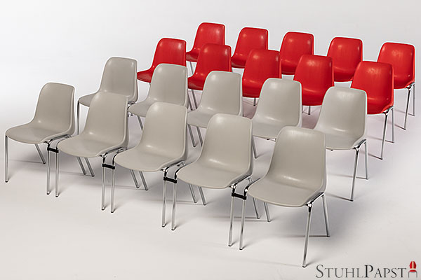 Kunststoffstuhl Kunststoff Stuhl Stapelstuhl Schalenstuhl Kunststoffstapelstuhl Kunststoffschalenstuhl robust stapelbar grau und rot